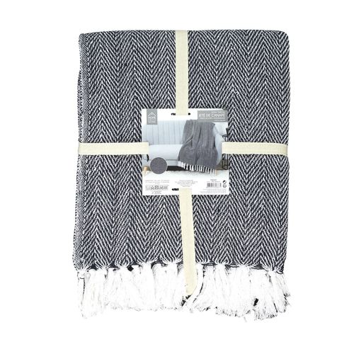 Plaid Jacquard - Bleu Marine