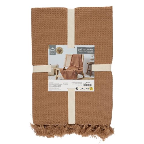 Jeté De Canapé "gaufré" 170x250cm Jaune Ocre