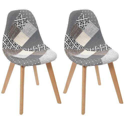 Chaise Scandinave Patchwork (lot De 2) Blanc