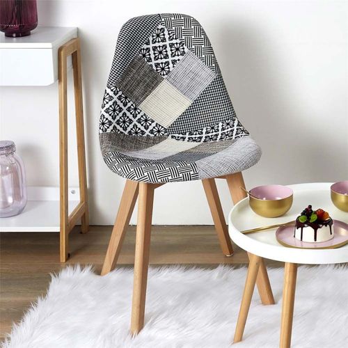 Chaise Scandinave Patchwork (lot De 2) Blanc