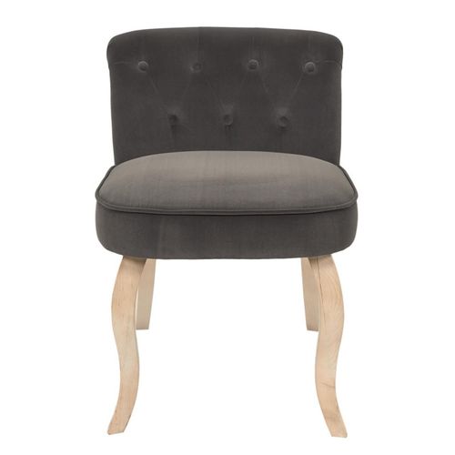 Fauteuil En Velours Design "eleonor" 68cm Gris