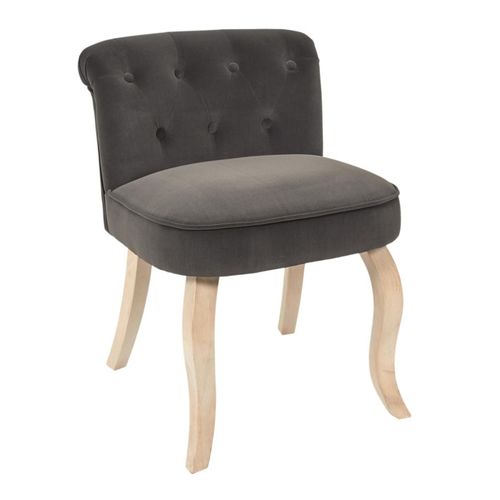 Fauteuil En Velours Design "eleonor" 68cm Gris