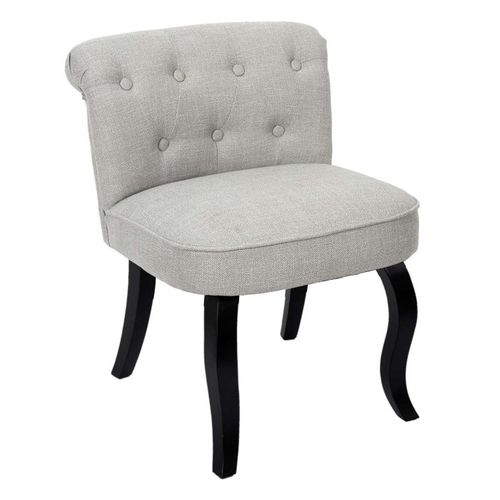Fauteuil En Tissu Design "eleonor" 68cm Gris et Noir