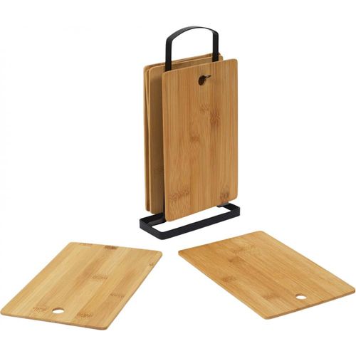 Set De 6 Planches à Découper En Bambou Avec Socle En Métal