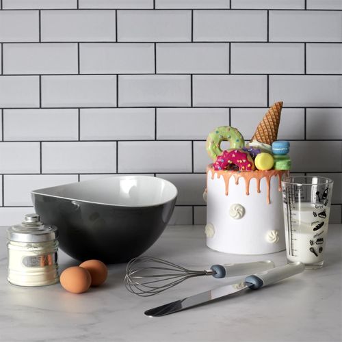 Fouet De Cuisine "pâtissier" 29cm Blanc et Gris