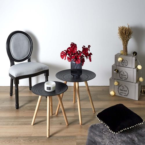 Tables Gigognes Rondes Relief (lot De 2) Noir