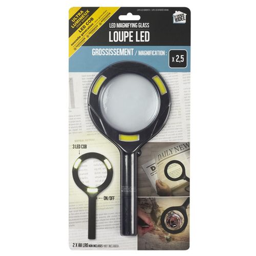 Loupe LED "grossissement" 24cm Noir