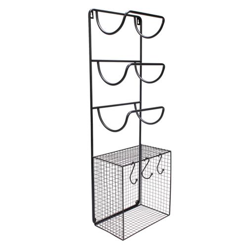 Porte Serviettes et Étagère "métal" 82cm Noir