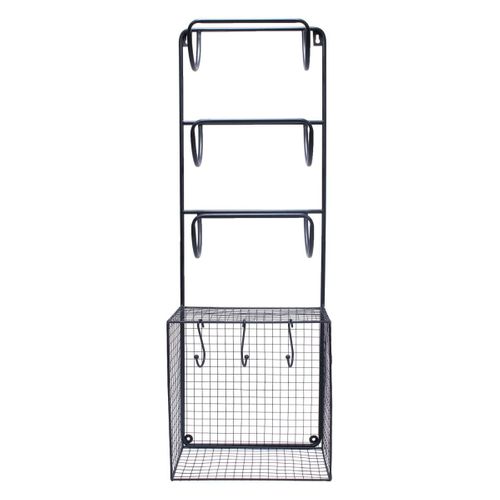 Porte Serviettes et Étagère "métal" 82cm Noir