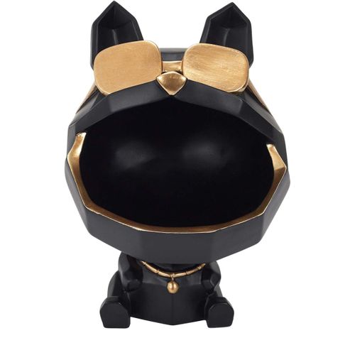 Vide Poche Chien Lunettes Dorées Origami Noir Et Doré