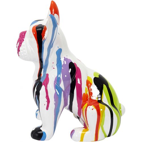 Bouledogue En Céramique Assis 20 Cm Multicolore