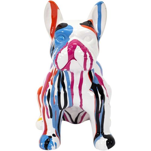 Bouledogue En Céramique Assis 20 Cm Multicolore
