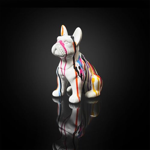 Bouledogue En Céramique Assis 20 Cm Multicolore