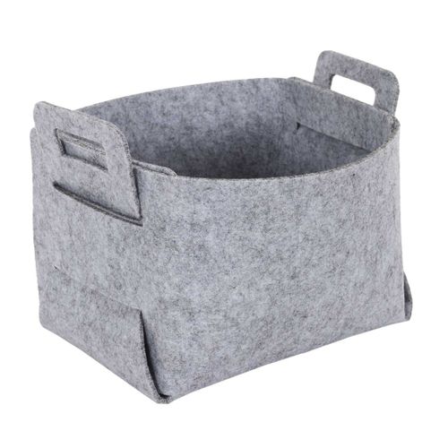 Lot De 3 Boîtes De Rangement "feutrine" 49cm Gris
