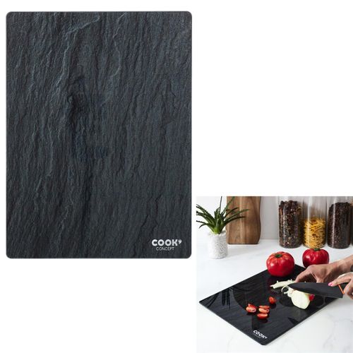 Planche à Découper En Verre "ardoise" 40cm Noir