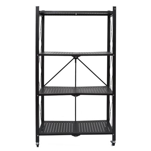 Étagère Pliable En Métal "4 Niveaux" 127cm Noir