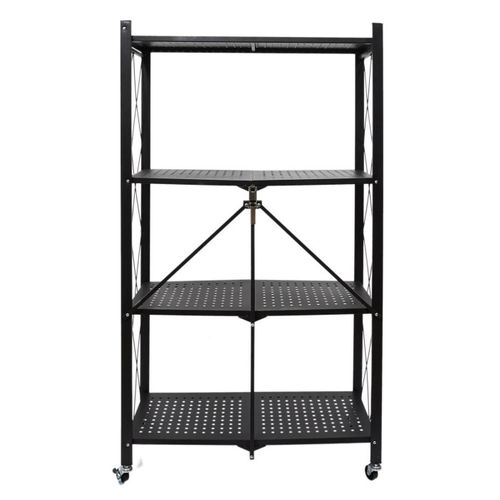 Étagère Pliable En Métal "4 Niveaux" 127cm Noir
