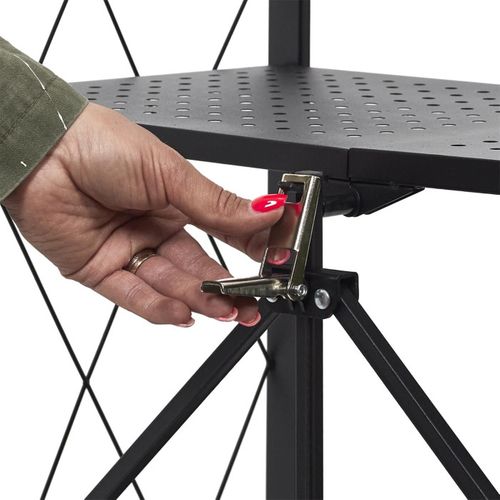 Étagère Pliable En Métal "4 Niveaux" 127cm Noir