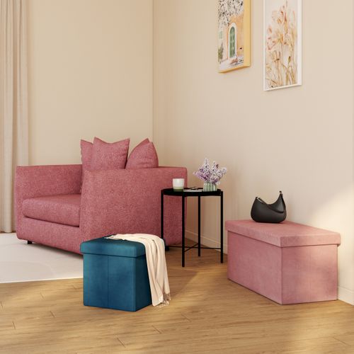 Banc pliable H. 37,5 cm ORIGAMI Rose ou gris.