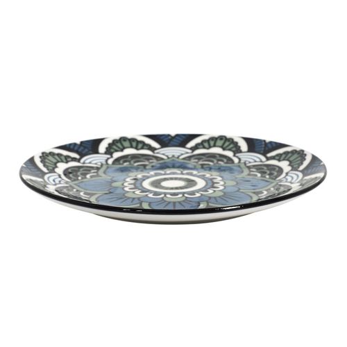 Lot De 6 Assiettes à Dessert "mandala" 19cm Bleu