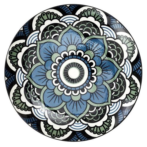 Lot De 6 Assiettes à Dessert "mandala" 19cm Bleu