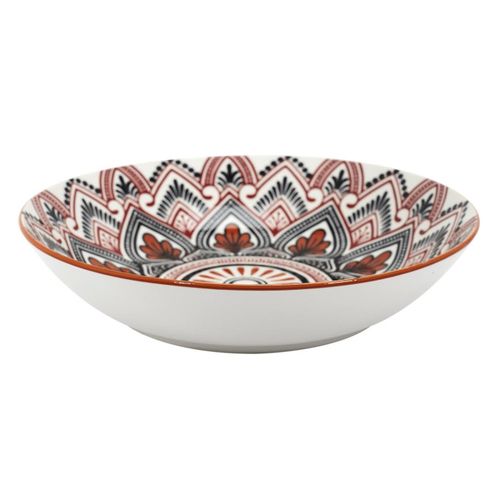 Lot De 6 Assiettes Creuses "mandala" 20cm Orange