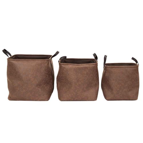 Lot De 3 Paniers De Rangement "avida" 36cm Marron