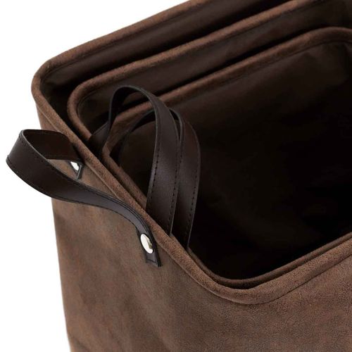 Lot De 3 Paniers De Rangement "avida" 36cm Marron