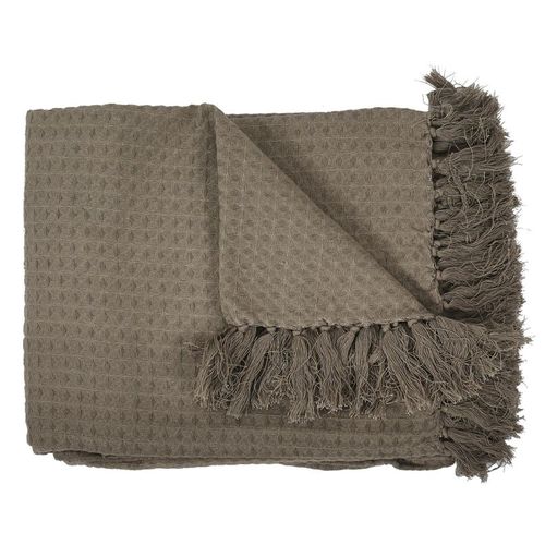 Jeté De Canapé "gaufré" 130x160cm Taupe