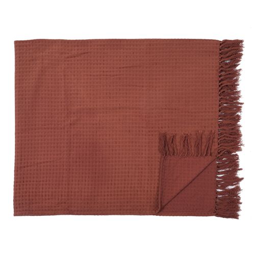 Jeté De Canapé "gaufré" 170x250cm Terracotta