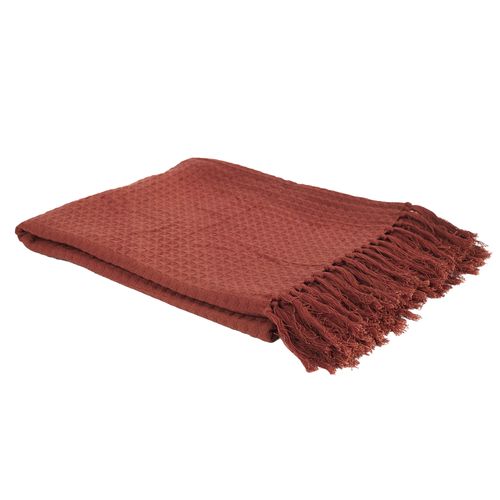 Jeté De Canapé "gaufré" 170x250cm Terracotta