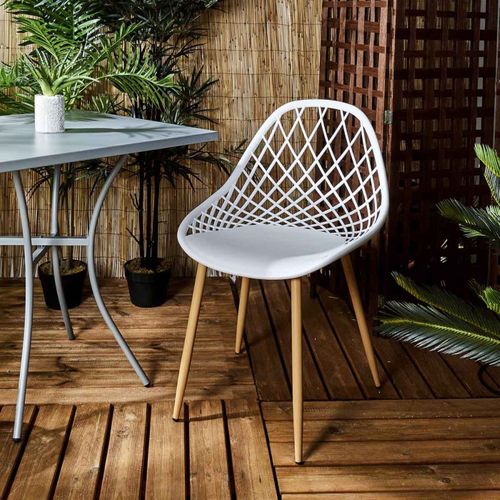 Lot De 4 Chaises Design "malaga" 80cm Blanc