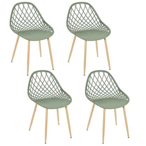 Lot De 4 Chaises Design "malaga" 80cm Vert