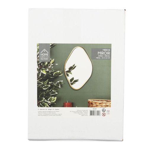 Miroir Mural Déco "contour Losange" 34cm Or