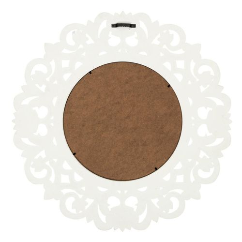 Miroir Mural En Bois Sculpté "charme" 60cm Blanc