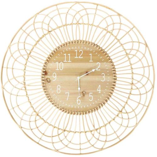 Horloge Ronde En Rotin 70 Cm