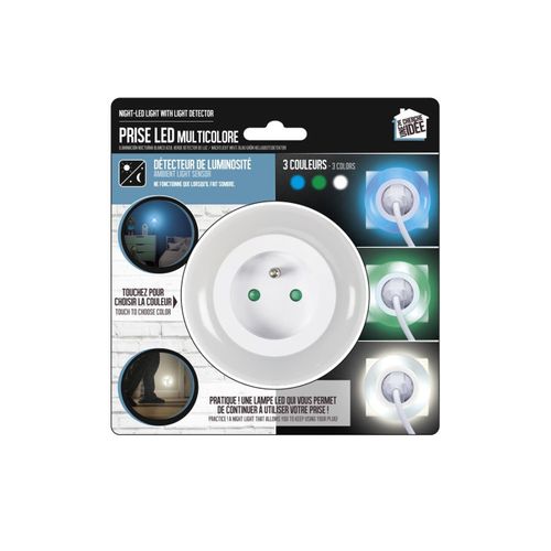Prise LED "détecteur De Luminosité" 8cm Blanc