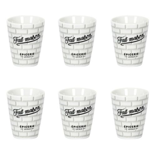 Lot De 6 Tasses à Café "brooklyn" 7cl Blanc