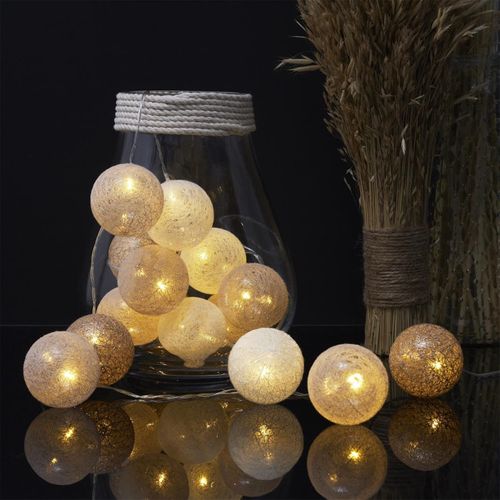 Guirlande Lumineuse LED "boule" 360cm Blanc et Nude