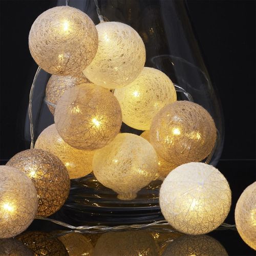 Guirlande Lumineuse LED "boule" 360cm Blanc et Nude