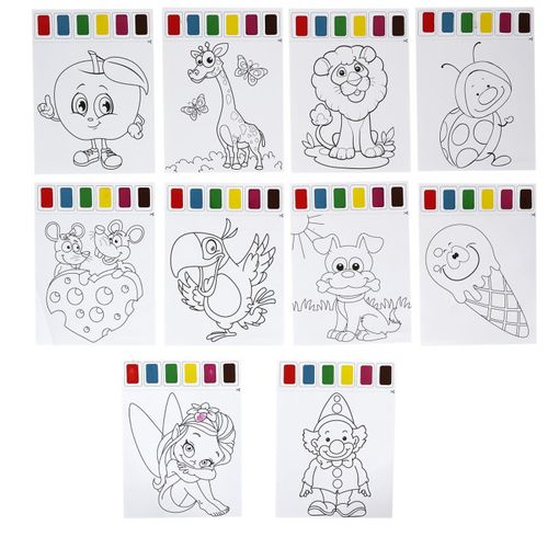 Lot De 10 Feuilles De Peinture "eau" 21x28cm Blanc