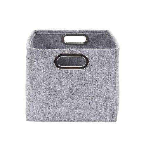 Lot De 2 Paniers De Rangement "anses" 40cm Gris