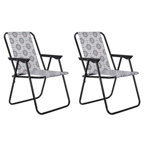 Lot De 2 Chaises Pliantes "patio" 73cm Noir