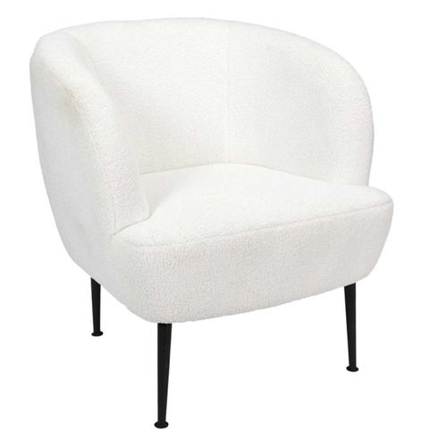 Fauteuil Bouclette "kiera" 76cm Blanc