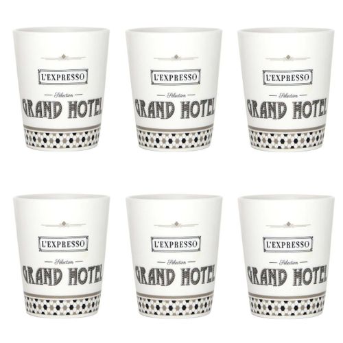 Lot De 6 Tasses à Café "grand Hôtel" 7cl Blanc