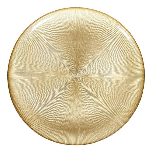 Lot De 6 Assiettes Plates En Verre "royal" 27cm Doré