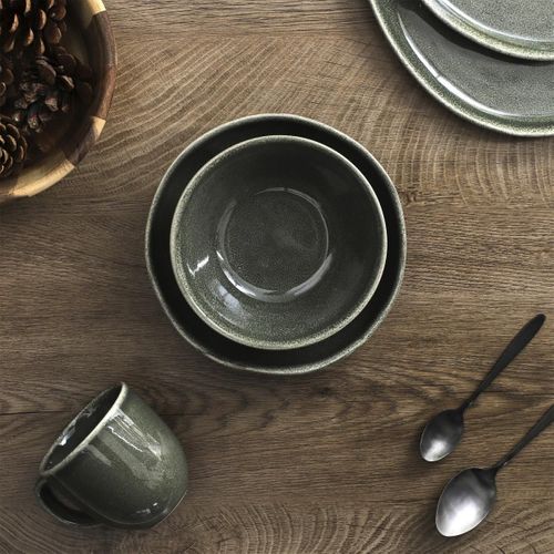 Lot De 6 Mugs En Céramique "black Forest" 30cl Vert