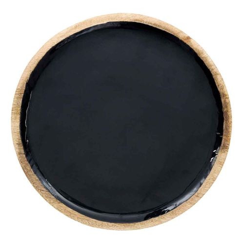 Dessous D'assiette En Bois "black Forest" 35cm Noir