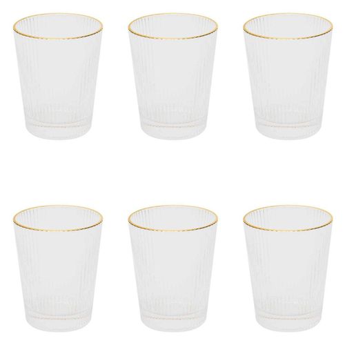 Lot De 6 Verres Design "liseré" 35cl Transparent