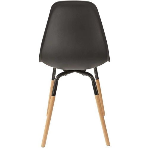 Chaise Scandinave Pieds Métal Et Bois De Hêtre Phenix (lot De 2) Noir